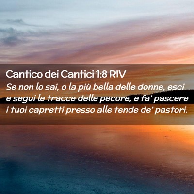Picture 02 - Cantico dei Cantici 1:8 RIV - Se non lo sai, o la più bella delle donne, esci - Bible Verse Picture
