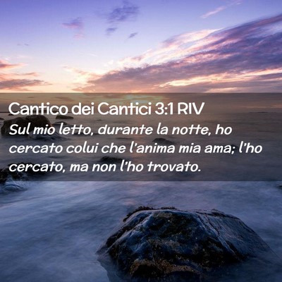 Picture 02 - Cantico dei Cantici 3:1 RIV - Sul mio letto, durante la notte, ho cercato colui - Bible Verse Picture
