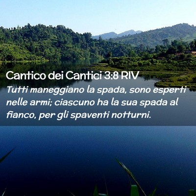 Picture 02 - Cantico dei Cantici 3:8 RIV - Tutti maneggiano la spada, sono esperti nelle - Bible Verse Picture