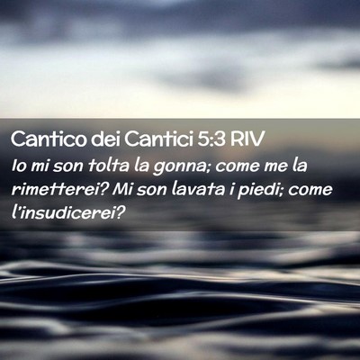 Picture 02 - Cantico dei Cantici 5:3 RIV - Io mi son tolta la gonna; come me la rimetterei? - Bible Verse Picture