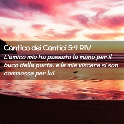 Picture 02 - Cantico dei Cantici 5:4 RIV - L’amico mio ha passato la mano per il buco - Bible Verse Picture