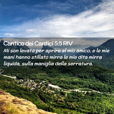 Picture 02 - Cantico dei Cantici 5:5 RIV - Mi son levata per aprire al mio amico, e le mie - Bible Verse Picture