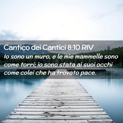 Picture 02 - Cantico dei Cantici 8:10 RIV - Io sono un muro, e le mie mammelle sono come - Bible Verse Picture