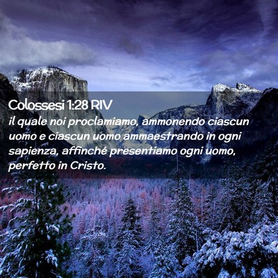 Picture 02 - Colossesi 1:28 RIV - il quale noi proclamiamo, ammonendo ciascun uomo - Bible Verse Picture