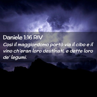 Picture 02 - Daniele 1:16 RIV - Così il maggiordomo portò via il cibo e il vino - Bible Verse Picture