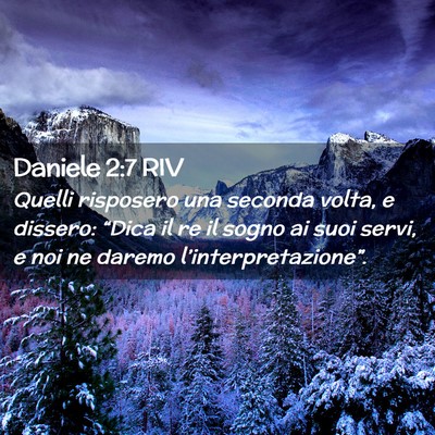 Picture 02 - Daniele 2:7 RIV - Quelli risposero una seconda volta, e dissero: - Bible Verse Picture