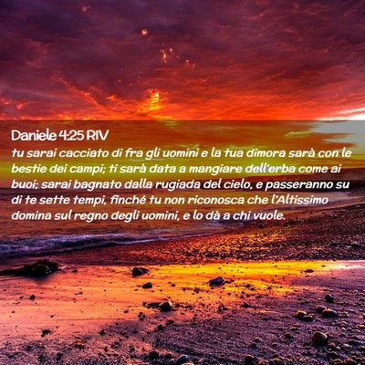 Picture 02 - Daniele 4:25 RIV - tu sarai cacciato di fra gli uomini e la tua - Bible Verse Picture