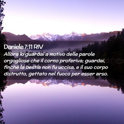 Picture 02 - Daniele 7:11 RIV - Allora io guardai a motivo delle parole - Bible Verse Picture