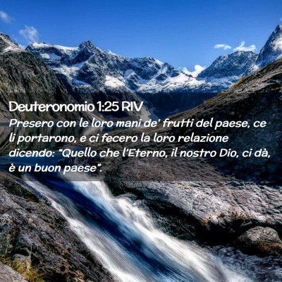 Picture 02 - Deuteronomio 1:25 RIV - Presero con le loro mani de’ frutti del paese, - Bible Verse Picture