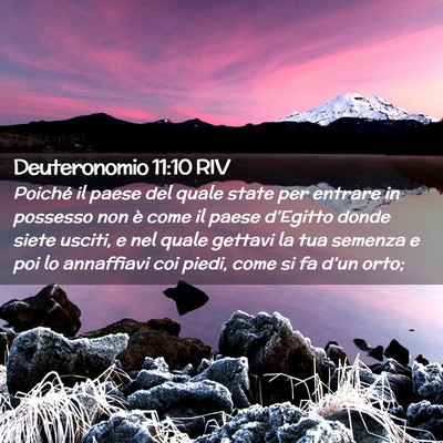 Picture 02 - Deuteronomio 11:10 RIV - Poiché il paese del quale state per entrare in - Bible Verse Picture