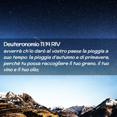 Picture 02 - Deuteronomio 11:14 RIV - avverrà ch’io darò al vostro paese la pioggia - Bible Verse Picture