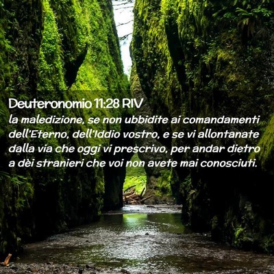 Picture 02 - Deuteronomio 11:28 RIV - la maledizione, se non ubbidite ai comandamenti - Bible Verse Picture