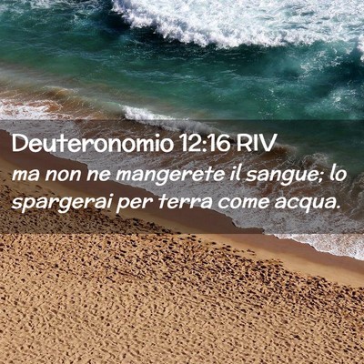 Picture 02 - Deuteronomio 12:16 RIV - ma non ne mangerete il sangue; lo spargerai per - Bible Verse Picture