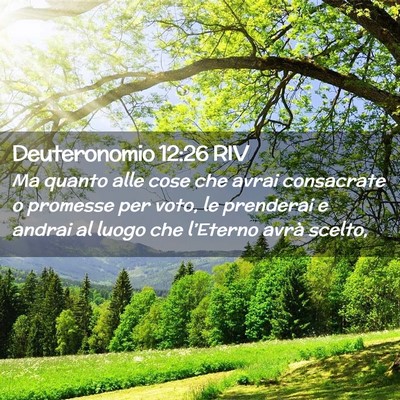 Picture 02 - Deuteronomio 12:26 RIV - Ma quanto alle cose che avrai consacrate o - Bible Verse Picture