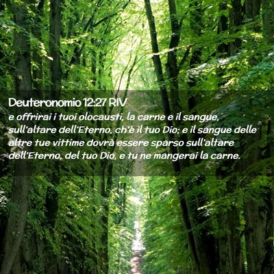 Picture 02 - Deuteronomio 12:27 RIV - e offrirai i tuoi olocausti, la carne e il - Bible Verse Picture