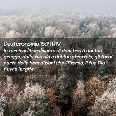 Picture 02 - Deuteronomio 15:14 RIV - lo fornirai liberalmente di doni tratti dal tuo - Bible Verse Picture