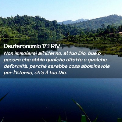 Picture 02 - Deuteronomio 17:1 RIV - Non immolerai all’Eterno, al tuo Dio, bue o - Bible Verse Picture
