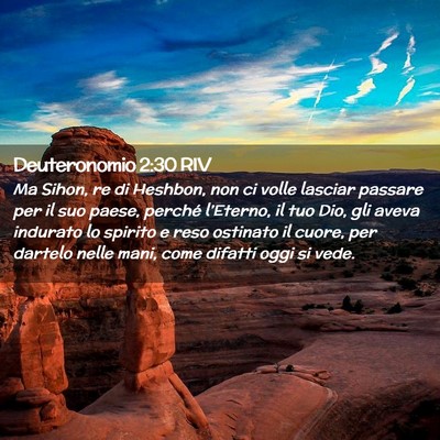 Picture 02 - Deuteronomio 2:30 RIV - Ma Sihon, re di Heshbon, non ci volle lasciar - Bible Verse Picture