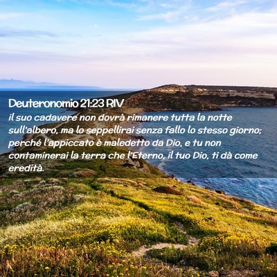 Picture 02 - Deuteronomio 21:23 RIV - il suo cadavere non dovrà rimanere tutta la - Bible Verse Picture