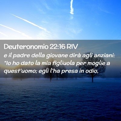 Picture 02 - Deuteronomio 22:16 RIV - e il padre della giovane dirà agli anziani: - Bible Verse Picture