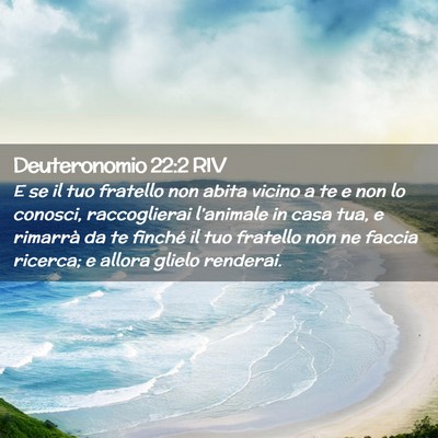 Picture 02 - Deuteronomio 22:2 RIV - E se il tuo fratello non abita vicino a te e non - Bible Verse Picture