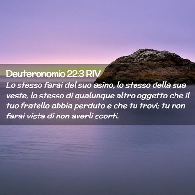 Picture 02 - Deuteronomio 22:3 RIV - Lo stesso farai del suo asino, lo stesso della - Bible Verse Picture