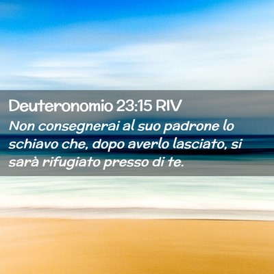 Picture 02 - Deuteronomio 23:15 RIV - Non consegnerai al suo padrone lo schiavo che, - Bible Verse Picture