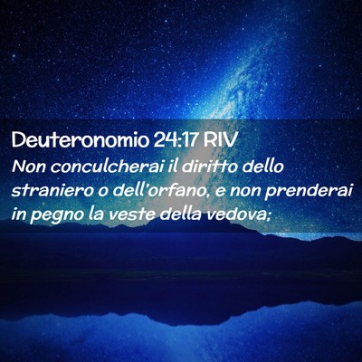 Picture 02 - Deuteronomio 24:17 RIV - Non conculcherai il diritto dello straniero o - Bible Verse Picture