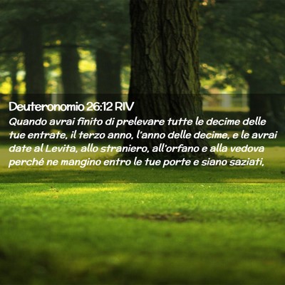 Picture 02 - Deuteronomio 26:12 RIV - Quando avrai finito di prelevare tutte le decime - Bible Verse Picture