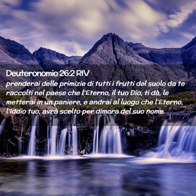 Picture 02 - Deuteronomio 26:2 RIV - prenderai delle primizie di tutti i frutti del - Bible Verse Picture