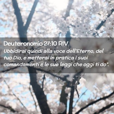 Picture 02 - Deuteronomio 27:10 RIV - Ubbidirai quindi alla voce dell’Eterno, del tuo - Bible Verse Picture