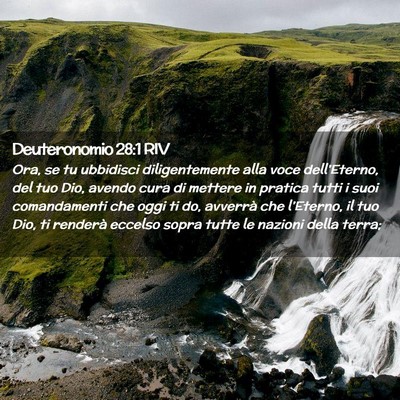 Picture 02 - Deuteronomio 28:1 RIV - Ora, se tu ubbidisci diligentemente alla voce - Bible Verse Picture