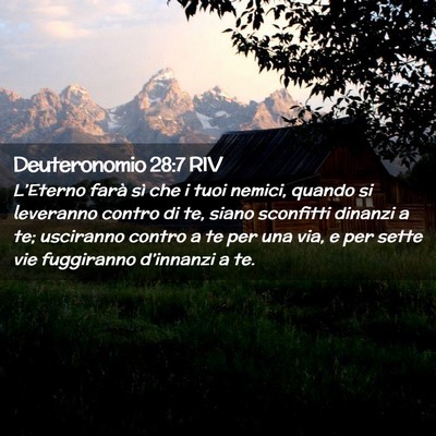 Picture 02 - Deuteronomio 28:7 RIV - L’Eterno farà sì che i tuoi nemici, quando si - Bible Verse Picture