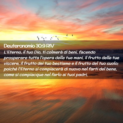 Picture 02 - Deuteronomio 30:9 RIV - L’Eterno, il tuo Dio, ti colmerà di beni, - Bible Verse Picture
