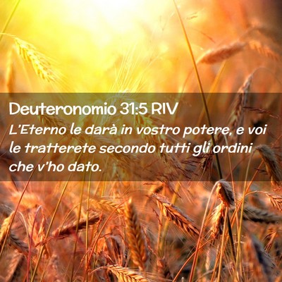 Picture 02 - Deuteronomio 31:5 RIV - L’Eterno le darà in vostro potere, e voi le - Bible Verse Picture