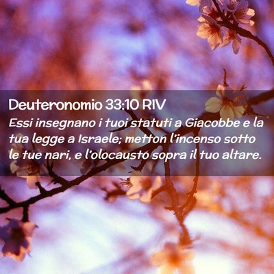 Picture 02 - Deuteronomio 33:10 RIV - Essi insegnano i tuoi statuti a Giacobbe e la tua - Bible Verse Picture
