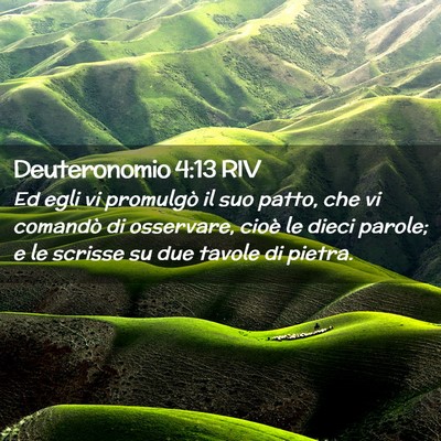 Picture 02 - Deuteronomio 4:13 RIV - Ed egli vi promulgò il suo patto, che vi - Bible Verse Picture