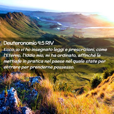 Picture 02 - Deuteronomio 4:5 RIV - Ecco, io vi ho insegnato leggi e prescrizioni, - Bible Verse Picture