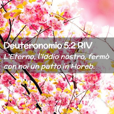 Picture 02 - Deuteronomio 5:2 RIV - L’Eterno, l’Iddio nostro, fermò con noi un - Bible Verse Picture