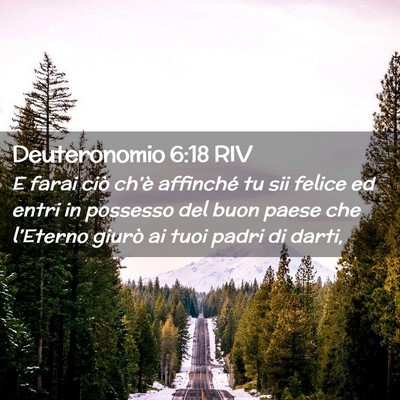 Picture 02 - Deuteronomio 6:18 RIV - E farai ciò ch’è affinché tu sii felice ed - Bible Verse Picture