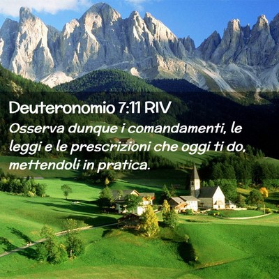 Picture 02 - Deuteronomio 7:11 RIV - Osserva dunque i comandamenti, le leggi e le - Bible Verse Picture
