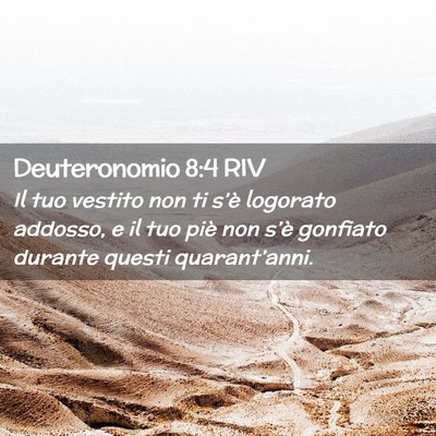 Picture 02 - Deuteronomio 8:4 RIV - Il tuo vestito non ti s’è logorato addosso, e - Bible Verse Picture