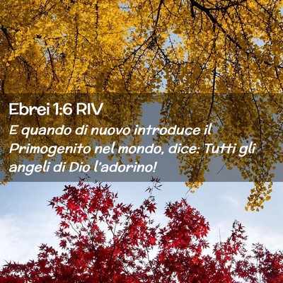 Picture 02 - Ebrei 1:6 RIV - E quando di nuovo introduce il Primogenito nel - Bible Verse Picture