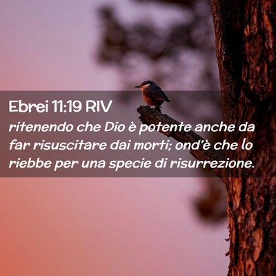 Picture 02 - Ebrei 11:19 RIV - ritenendo che Dio è potente anche da far - Bible Verse Picture