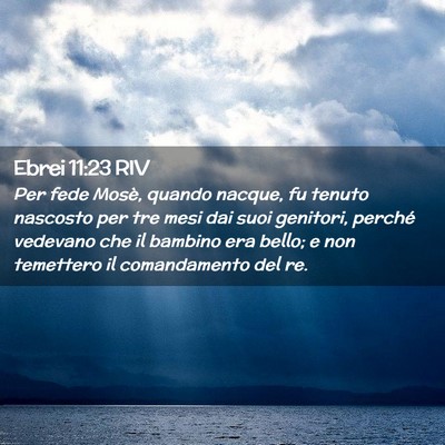 Picture 02 - Ebrei 11:23 RIV - Per fede Mosè, quando nacque, fu tenuto nascosto - Bible Verse Picture