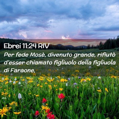 Picture 02 - Ebrei 11:24 RIV - Per fede Mosè, divenuto grande, rifiutò - Bible Verse Picture