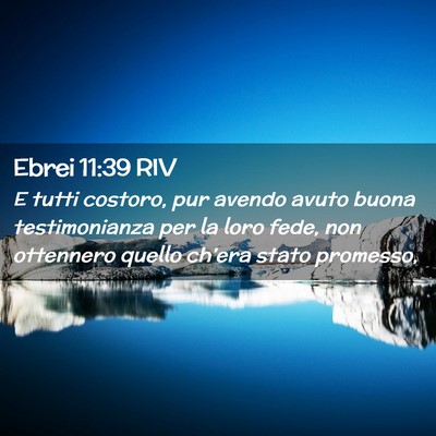 Picture 02 - Ebrei 11:39 RIV - E tutti costoro, pur avendo avuto buona - Bible Verse Picture