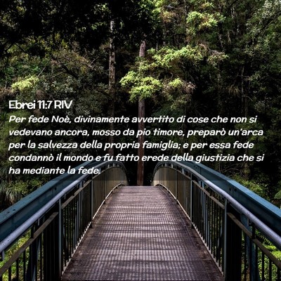 Picture 02 - Ebrei 11:7 RIV - Per fede Noè, divinamente avvertito di cose che - Bible Verse Picture