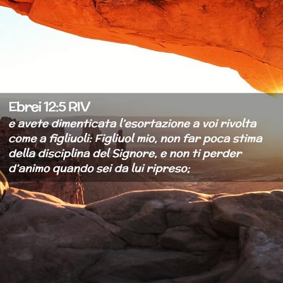 Picture 02 - Ebrei 12:5 RIV - e avete dimenticata l’esortazione a voi rivolta - Bible Verse Picture