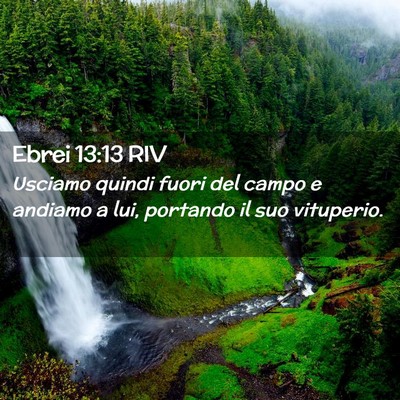 Picture 02 - Ebrei 13:13 RIV - Usciamo quindi fuori del campo e andiamo a lui, - Bible Verse Picture